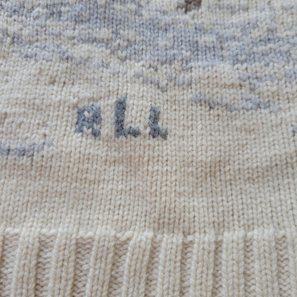 RARE Vintage EXCLUSIVE HAND KNIT LAUREN RALPH LAUREN ZIP WOOL Sweater Size P - Picture 3 of 14